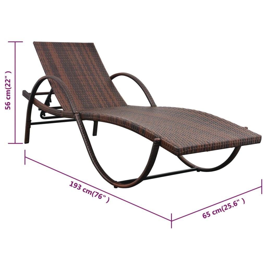 VidaXL Chaise longue rotin synthétique  