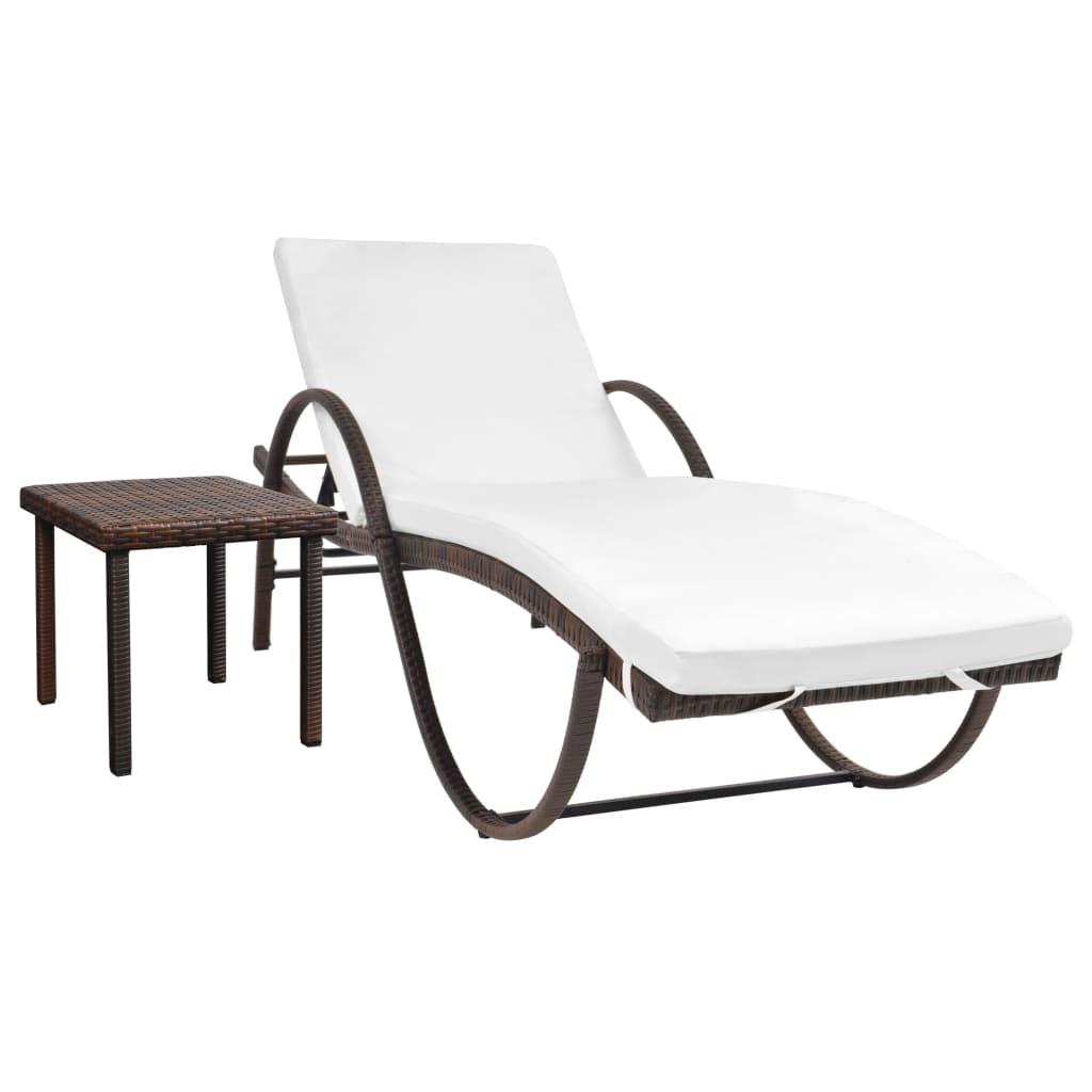 VidaXL Chaise longue rotin synthétique  