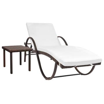 Chaise longue rotin synthétique