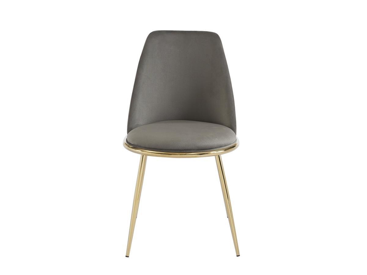 PASCAL MORABITO Lot de 2 chaises en velours et métal doré - Gris - NEBINA de Pascal MORABITO  