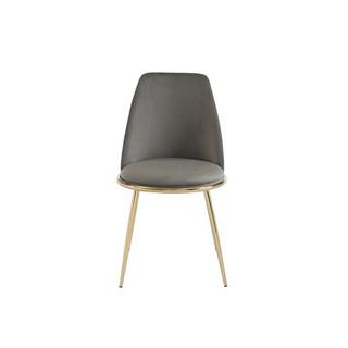 PASCAL MORABITO Lot de 2 chaises en velours et métal doré - Gris - NEBINA de Pascal MORABITO  