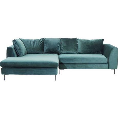 KARE Design Ecksofa Black Gianna Velvet Grün links  