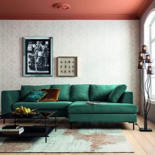 KARE Design Ecksofa Black Gianna Velvet Grün links  