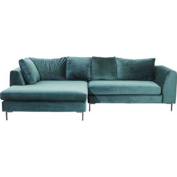 Ecksofa Black Gianna Velvet Grün links