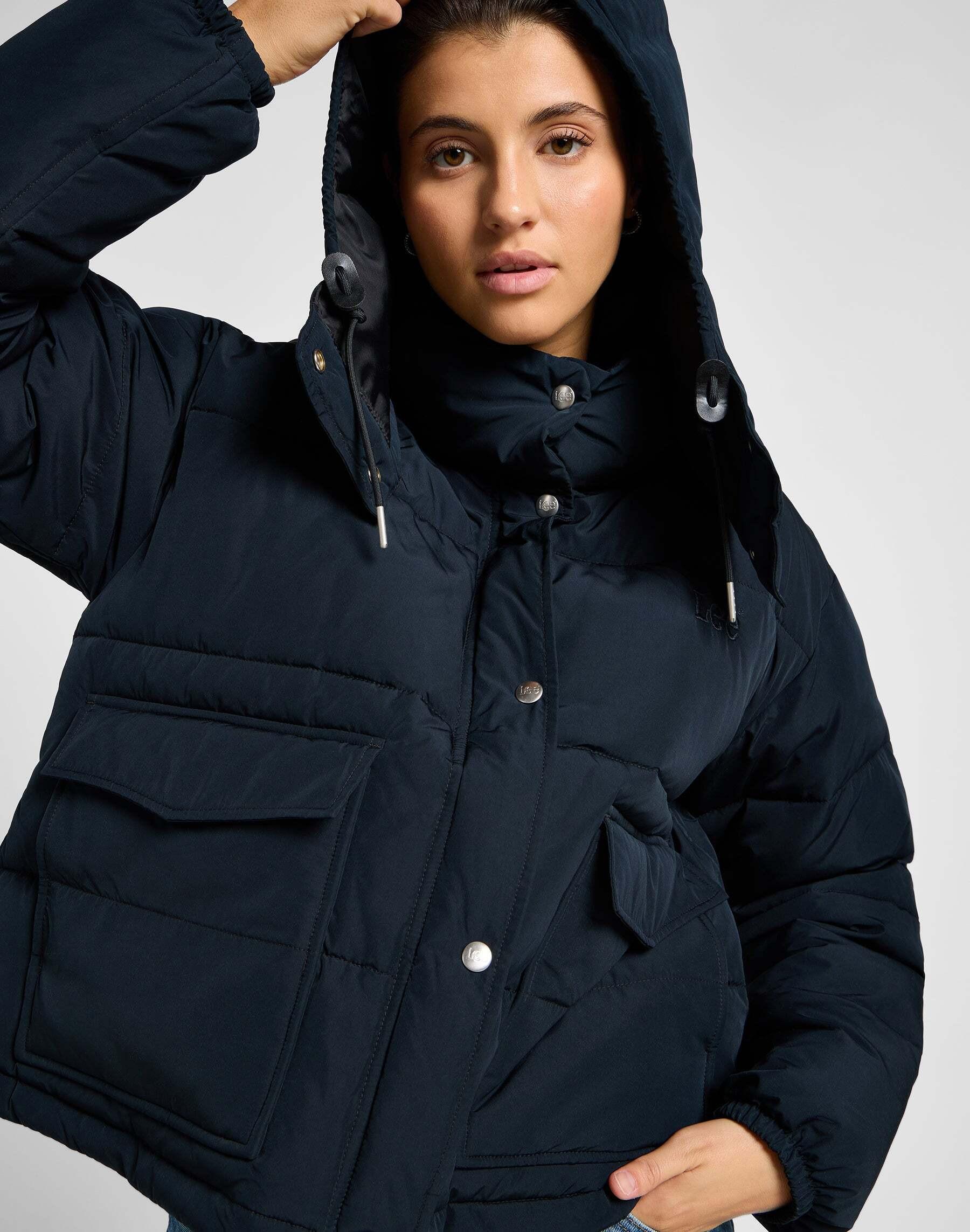 Lee Hooded Short Puffer Jacke  
