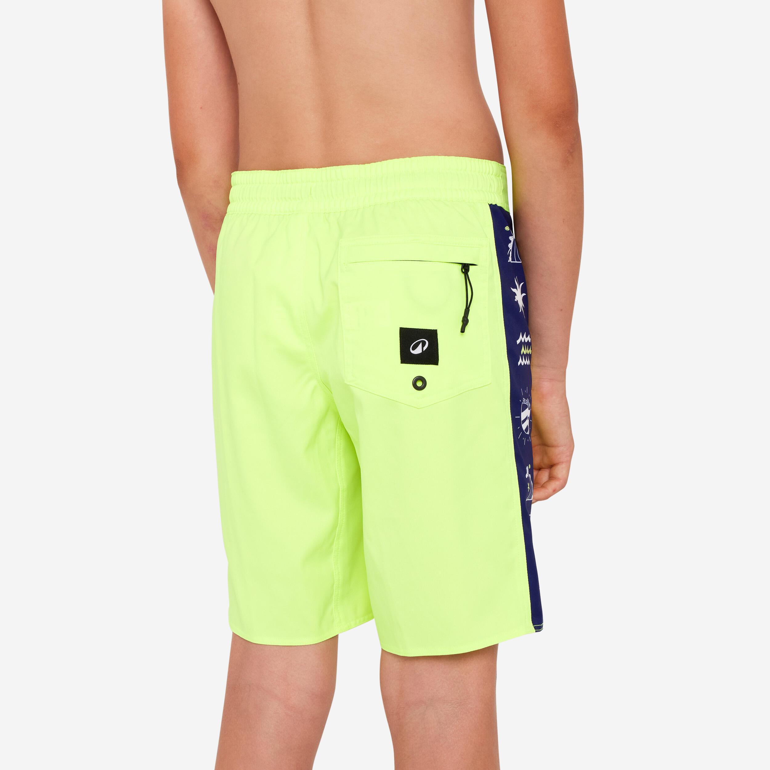 DECATHLON  Boardshorts Surfen Jungen fester Bund Polyester 