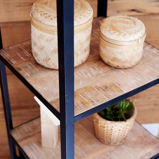 Tikamoon Mobile a colonna in legno di mango e metallo Industriel  