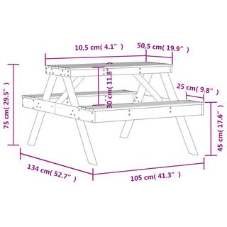 VidaXL Table de pique-nique bois de douglas  