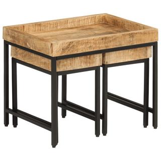 VidaXL Table basse gigogne bois  