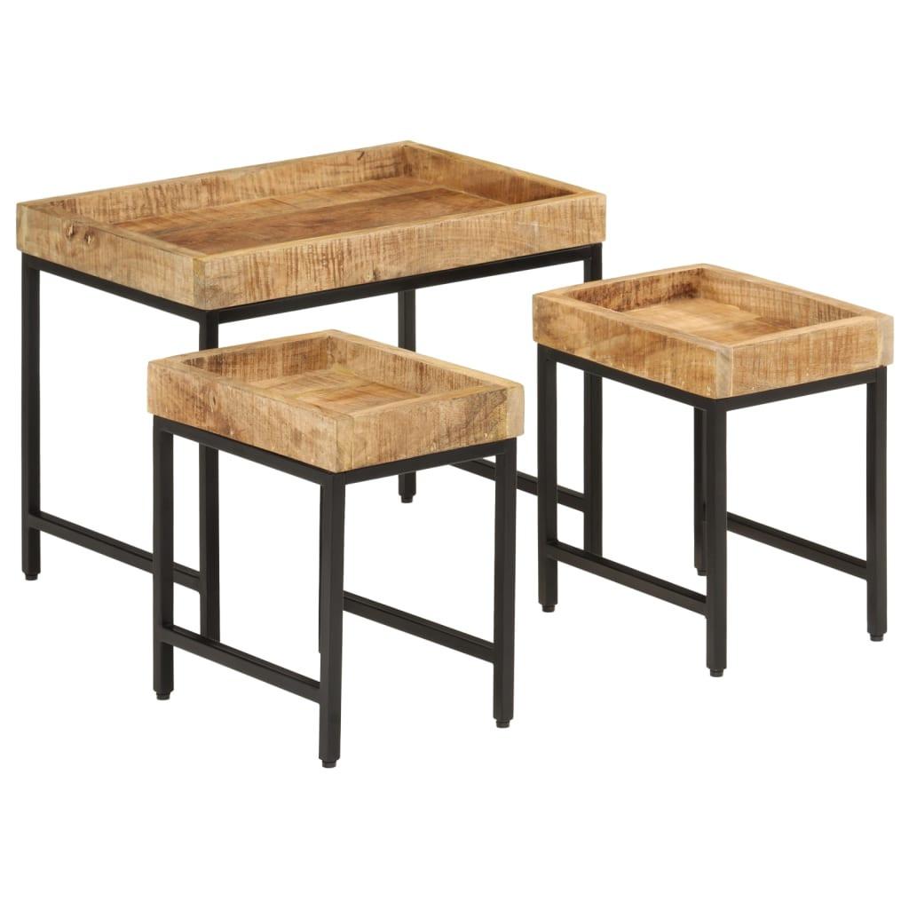 VidaXL Table basse gigogne bois  