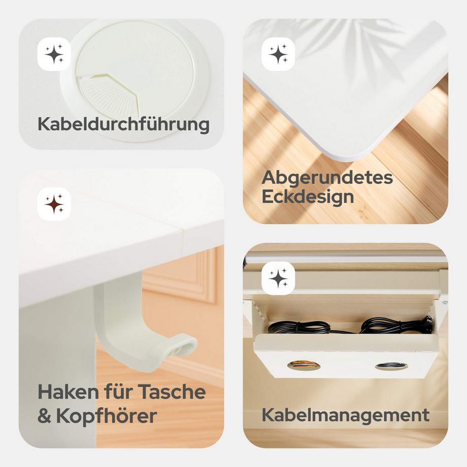 Arebos Höhenverstellbarer Schreibtisch Elektrisch mit Memory-Funktion  