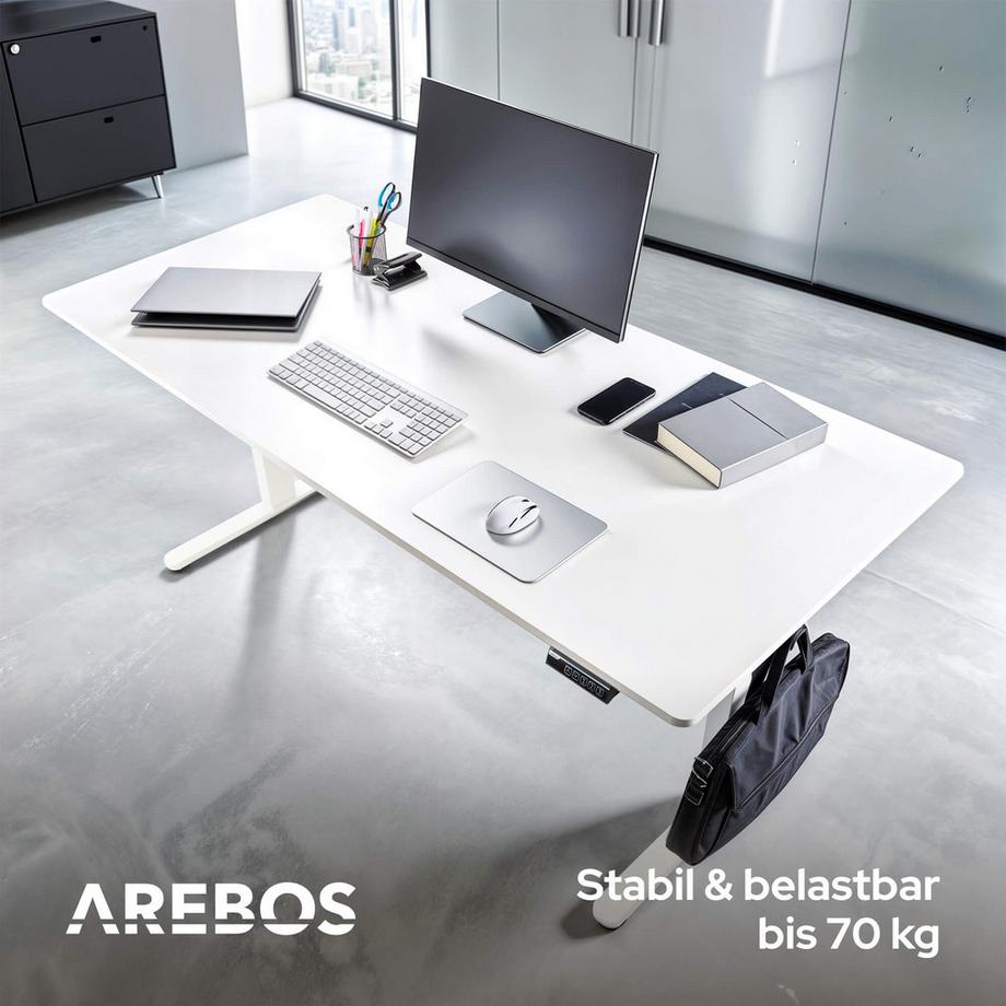 Arebos Höhenverstellbarer Schreibtisch Elektrisch mit Memory-Funktion  