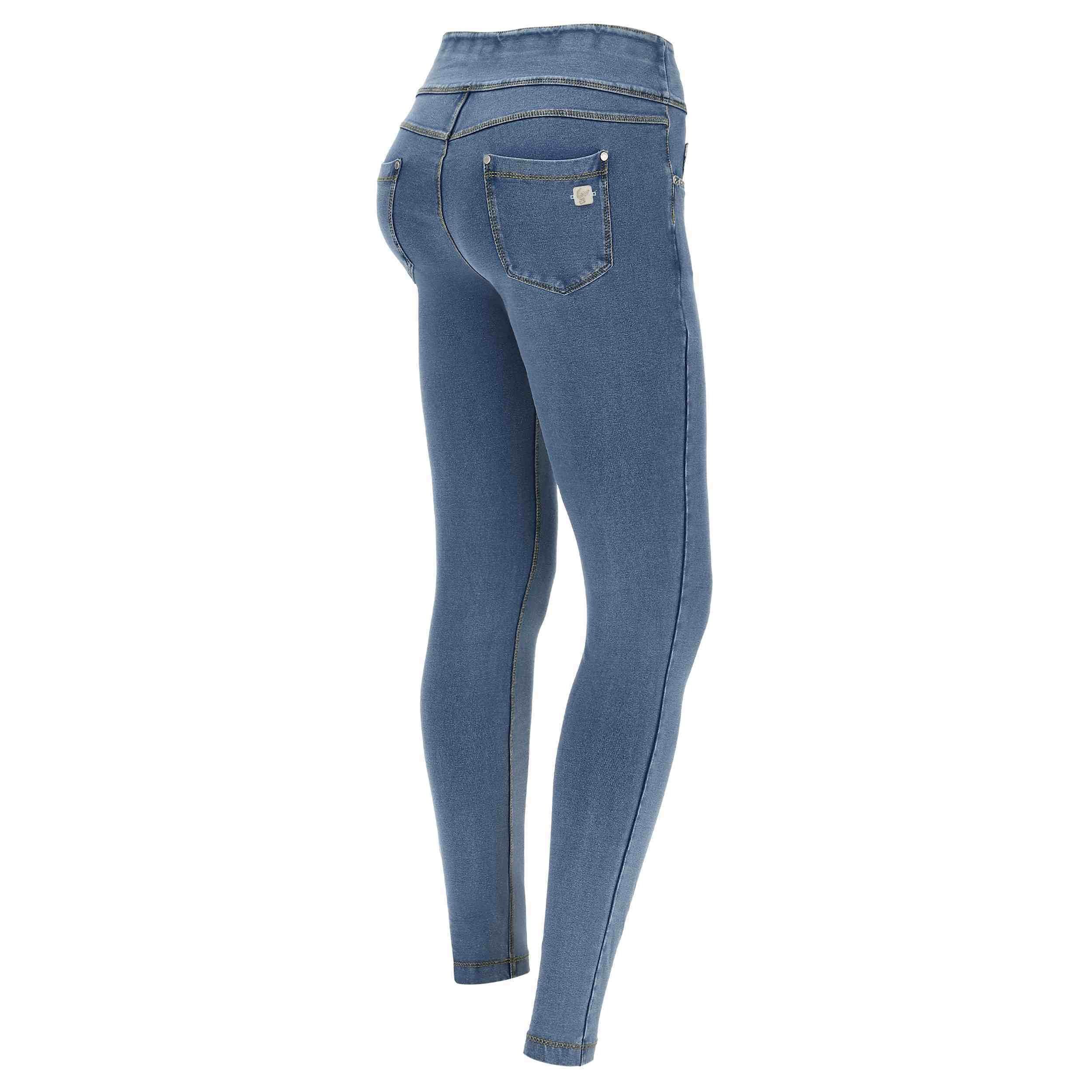 Image of FREDDY N.O.W.® Pants jerseyhose aus Denimstoff mit Umschlag an der Taille - XL