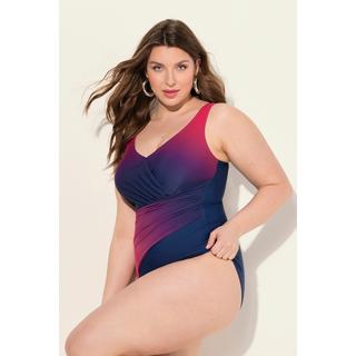 Ulla Popken  Maillot de bain à bonnets souples, dégradé de couleurs, matière recyclée 