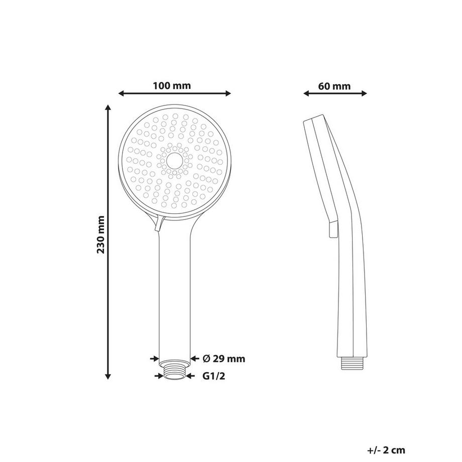 Beliani Duschkopf mit Schlauch aus ABS (robuster Kunststoff) Klassisch SURIPA  