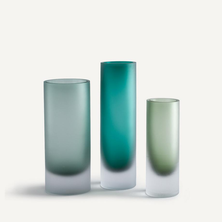 AM.PM Vase en verre soufflé givré  