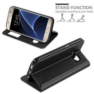 Cadorabo  Housse compatible avec Samsung Galaxy S7 - Coque de protection avec fermeture magnétique, fonction de support et 2 fenêtres de visualisation 