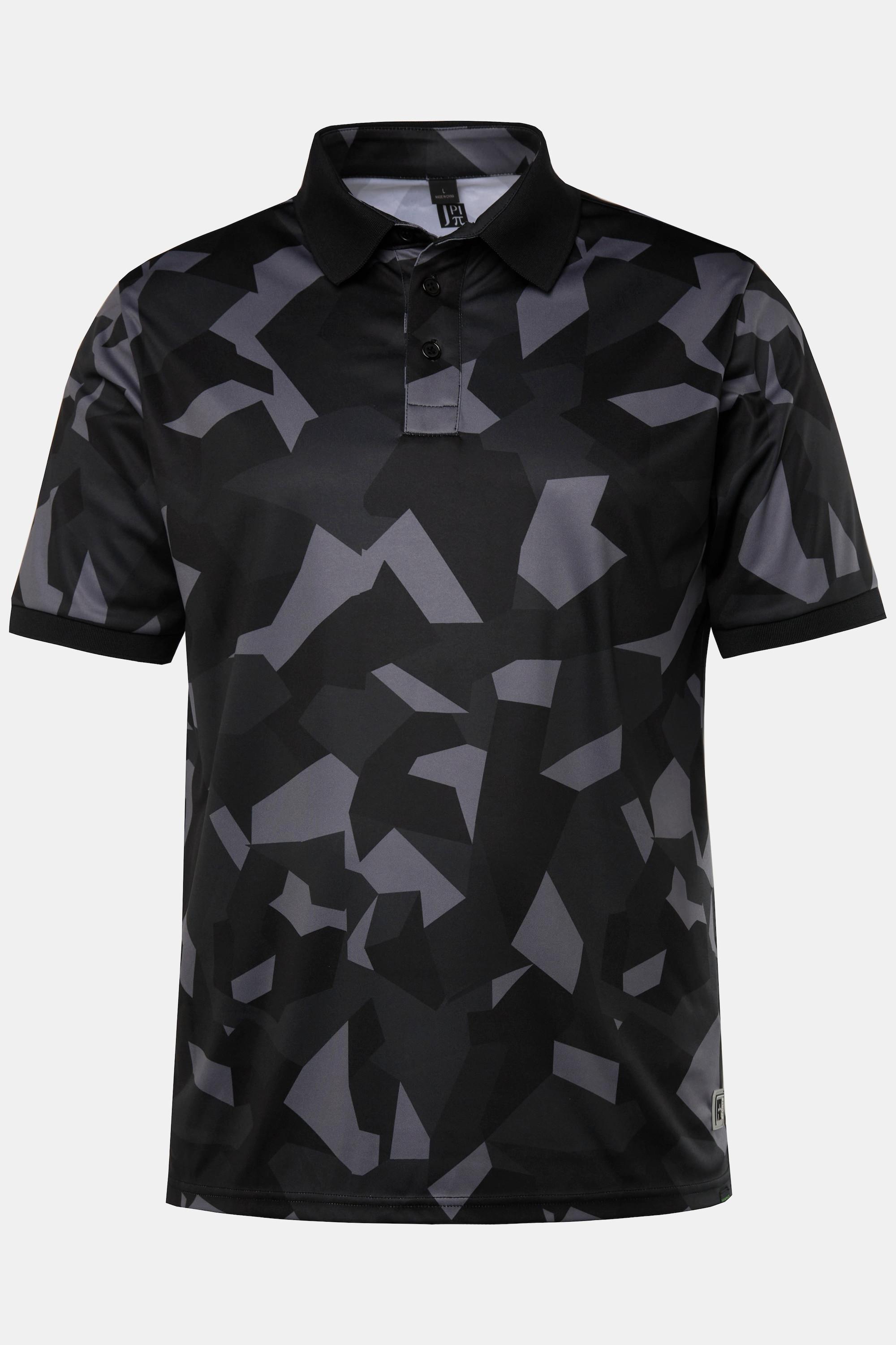 JP1880  Maglia polo da golf con stampa camouflage, QuickDry e mezze maniche 