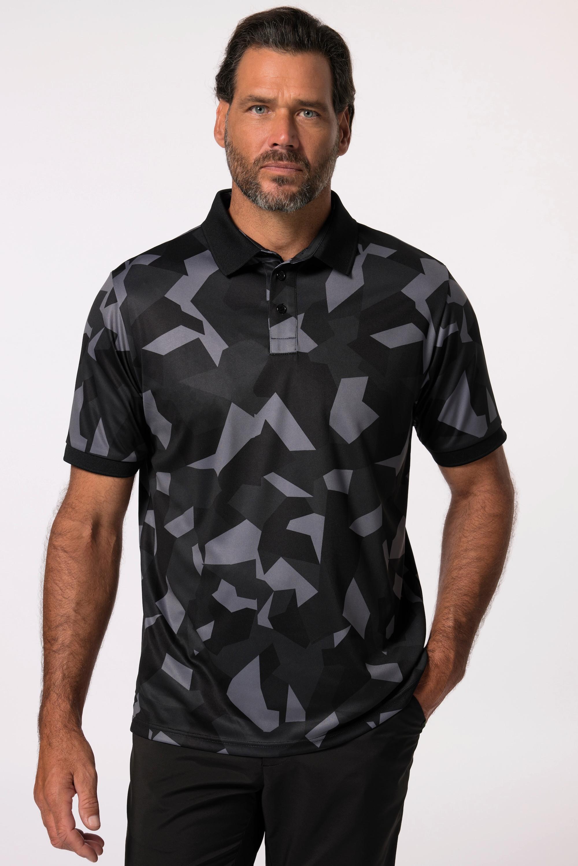 JP1880  Maglia polo da golf con stampa camouflage, QuickDry e mezze maniche 