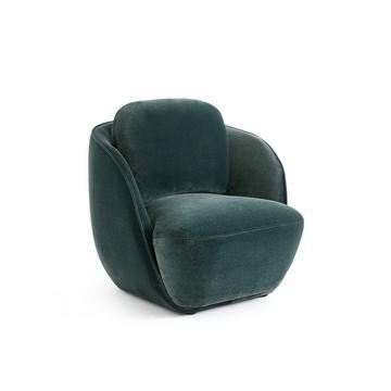 Fauteuil boule tissu velours