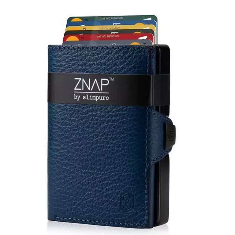 ZNAP ZNAP Geldbörse Leder genarbt Blau für 8 Karten online kaufen MANOR