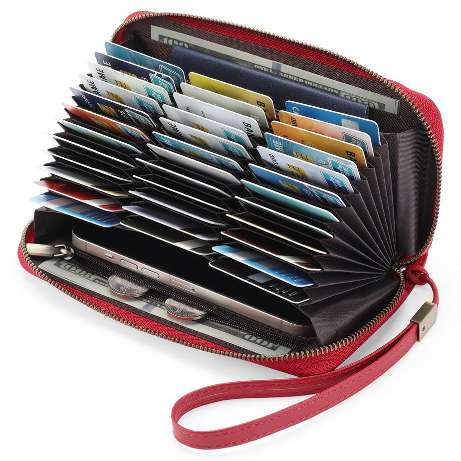Only-bags.store Portefeuille Porte-Cartes avec Sac de Poignet pour Téléphone Portable Bloquant RFID de Grande Capacité  