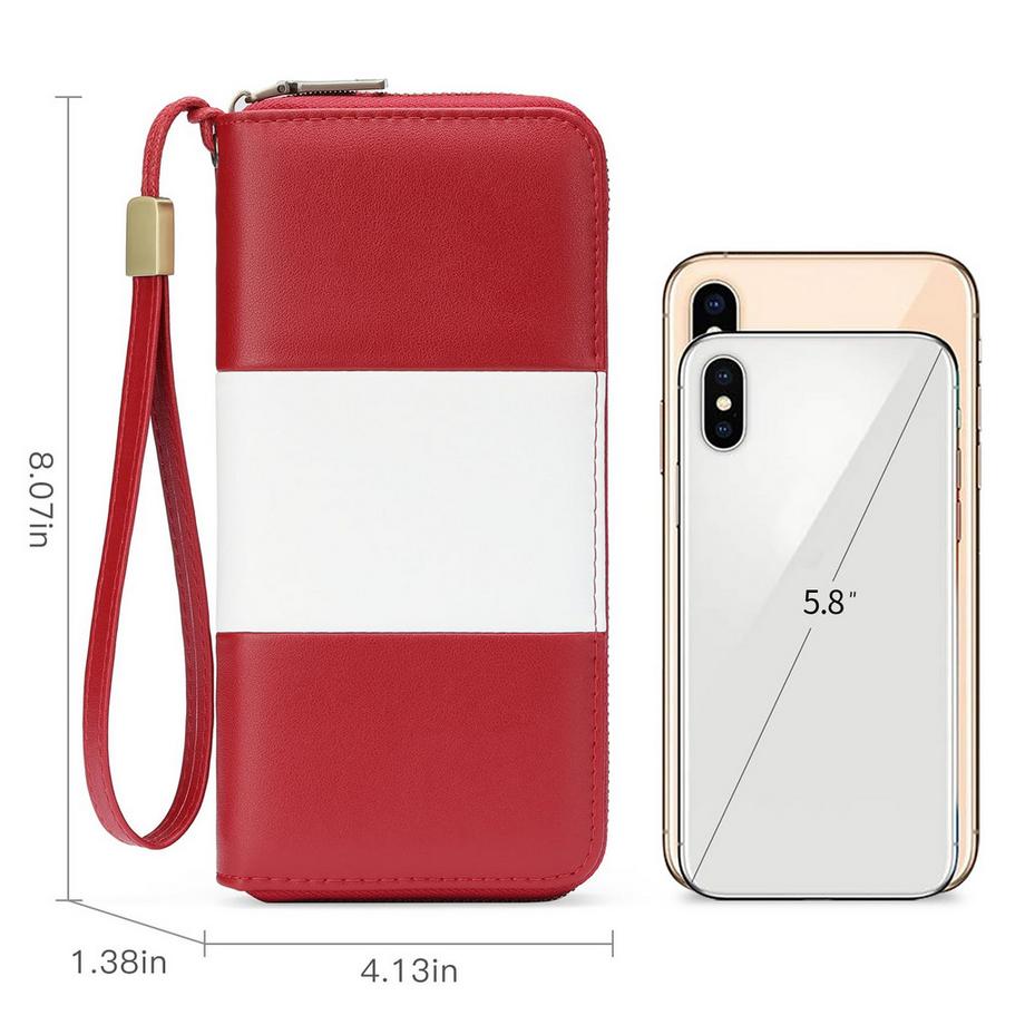 Only-bags.store Portefeuille Porte-Cartes avec Sac de Poignet pour Téléphone Portable Bloquant RFID de Grande Capacité  