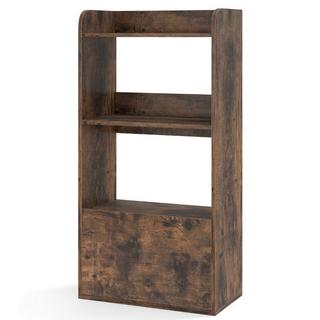 Northix Bibliothèque avec tiroir, étagère sur pied avec 2 compartiments, étagère de bureau en bois  