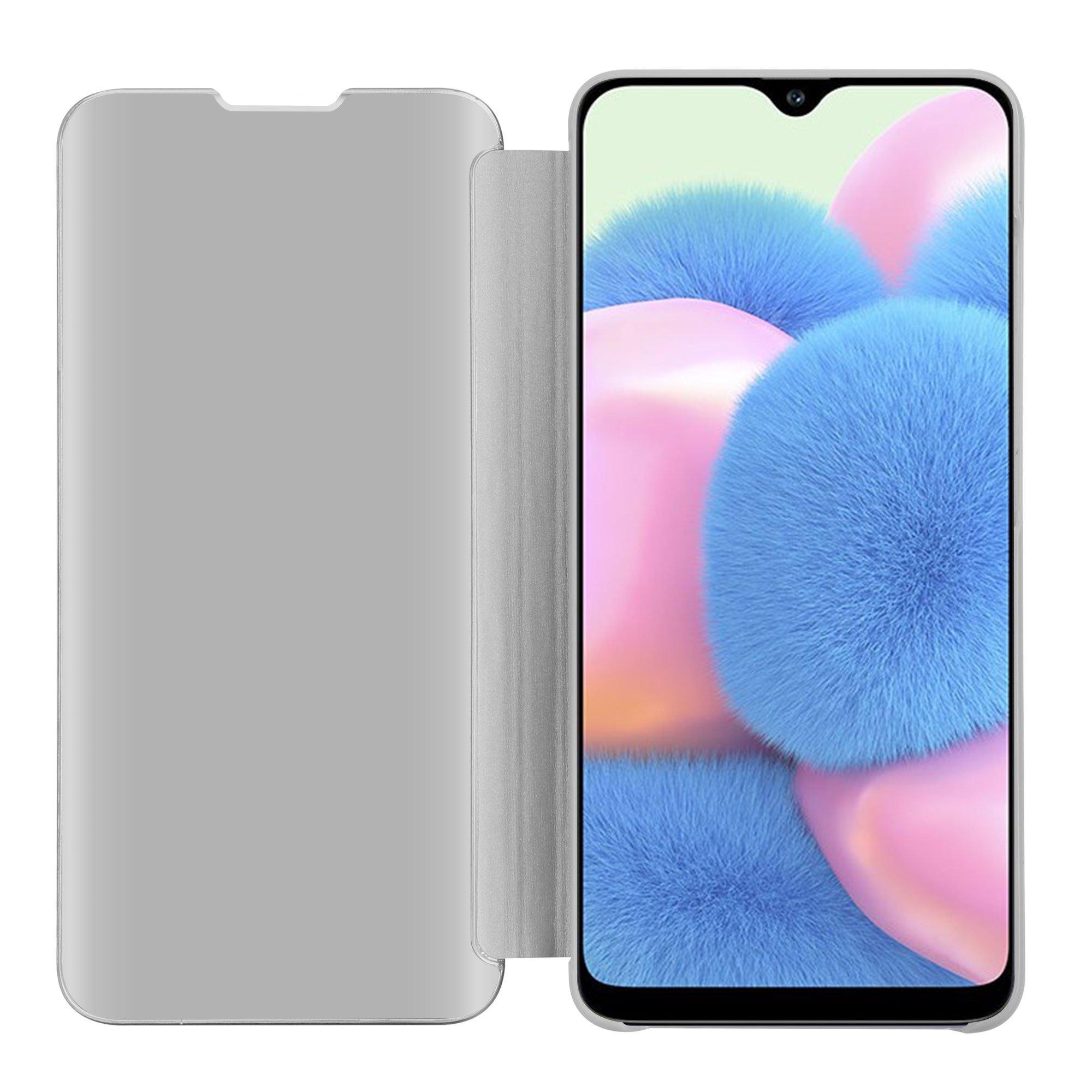 Cadorabo  Hülle für Samsung Galaxy A50 4G  A50s  A30s in ACHAT SILBER - Clear View Spiegel Schutzhülle mit Standfunktion 360 Grad Schutz 