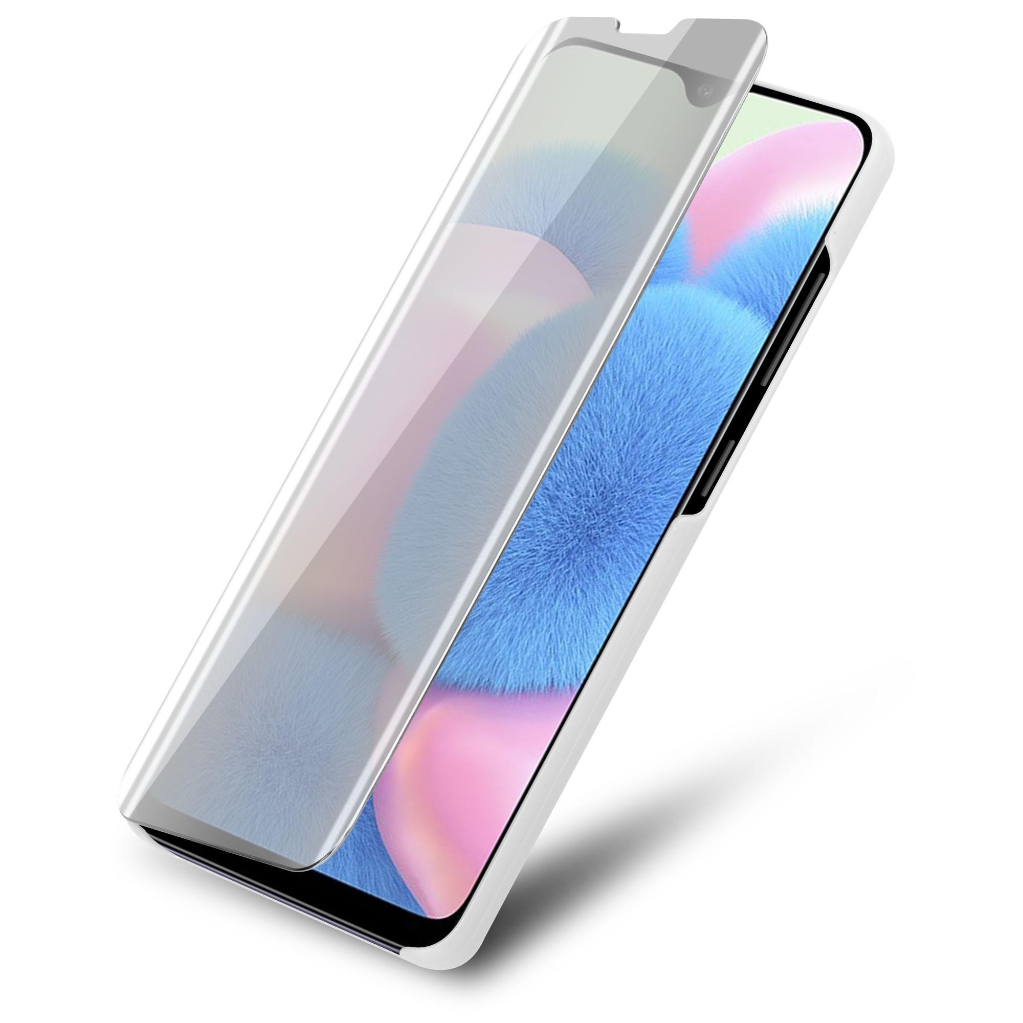 Cadorabo  Hülle für Samsung Galaxy A50 4G  A50s  A30s in ACHAT SILBER - Clear View Spiegel Schutzhülle mit Standfunktion 360 Grad Schutz 