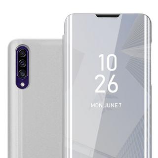 Cadorabo  Hülle für Samsung Galaxy A50 4G  A50s  A30s in ACHAT SILBER - Clear View Spiegel Schutzhülle mit Standfunktion 360 Grad Schutz 