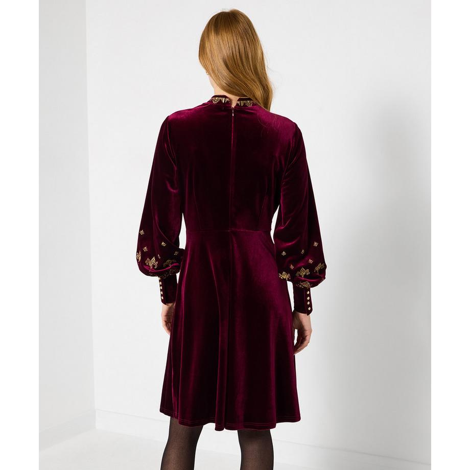 Joe Browns Robe en velours extensible brodée  