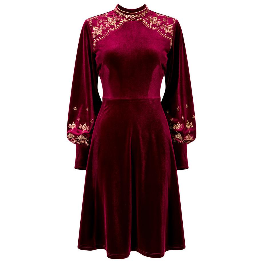 Joe Browns Robe en velours extensible brodée  