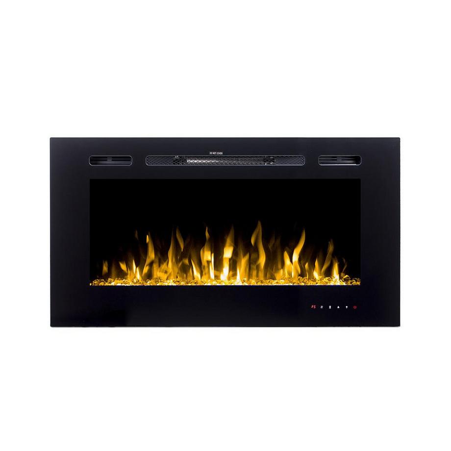 Vente-unique Caminetto elettrico da parete L101,6 x P14 x H54,4 cm Nero - CALBUCO  