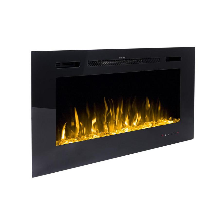 Vente-unique Caminetto elettrico da parete L101,6 x P14 x H54,4 cm Nero - CALBUCO  