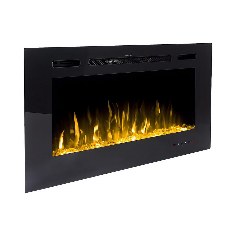 Vente-unique Caminetto elettrico da parete L101,6 x P14 x H54,4 cm Nero - CALBUCO  