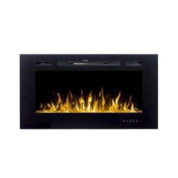 Caminetto elettrico da parete L101,6 x P14 x H54,4 cm Nero - CALBUCO