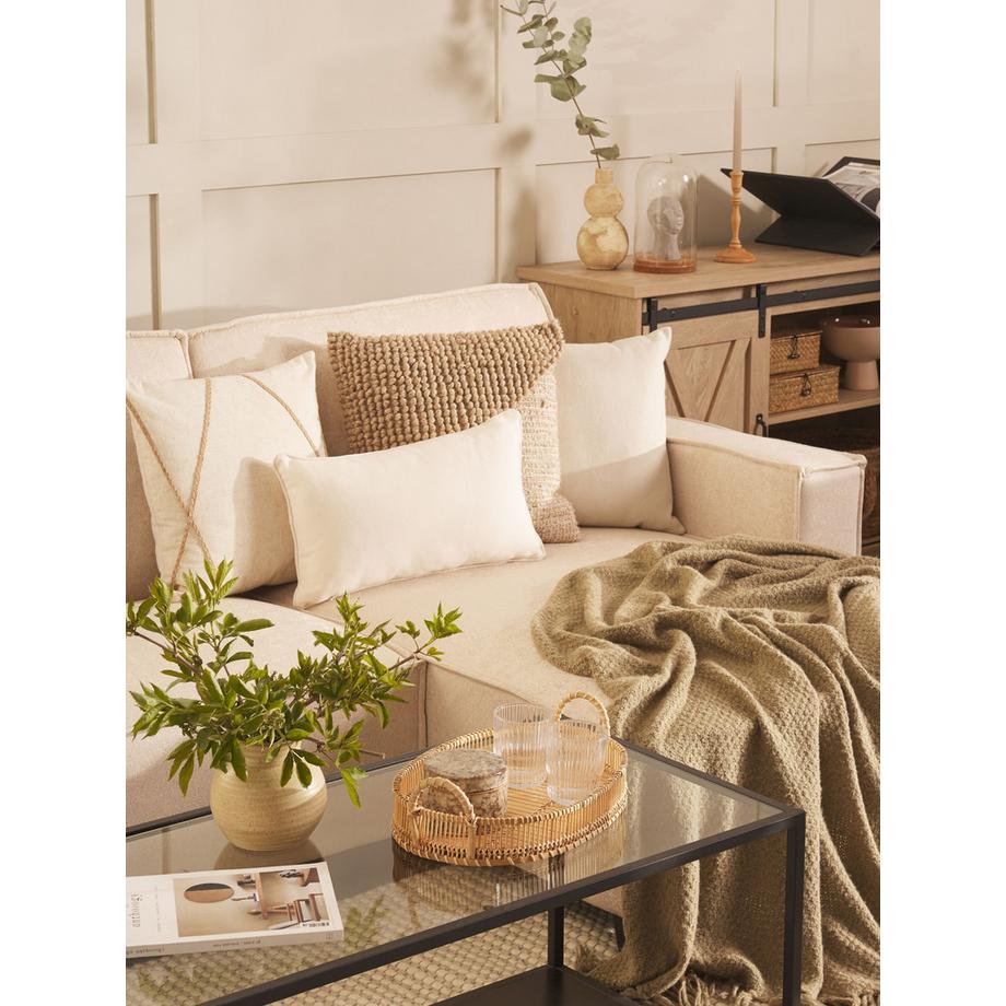 Beliani Dekokissen 2er Set aus Baumwolle Skandinavisch HELIOTROPE  