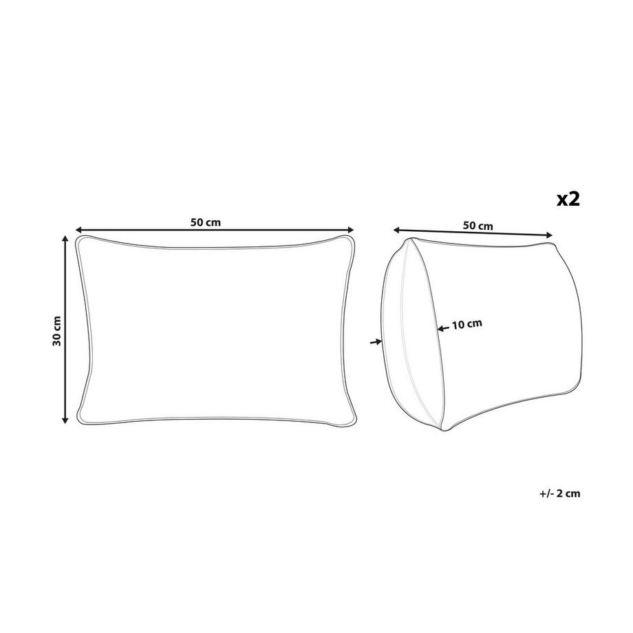 Beliani Dekokissen 2er Set aus Baumwolle Skandinavisch HELIOTROPE  