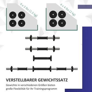 Northio  2-in-1 Hantel Set, 15 kg verstellbar Dumbbell Set mit 8 Hantelscheiben, bodenschonend für Krafttraining, Fitness, Gewichtheben, Schwarz 