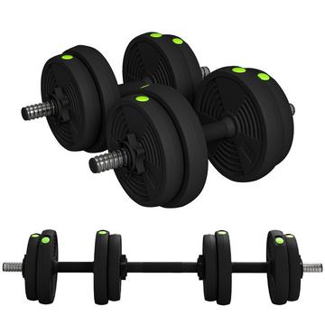 2-in-1 Hantel Set, 15 kg verstellbar Dumbbell Set mit 8 Hantelscheiben, bodenschonend für Krafttraining, Fitness, Gewichtheben, Schwarz