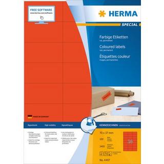 HERMA HERMA Etiketten SPECIAL 70x37mm 4407 rot,perm. 2400 St./100 Bl.  