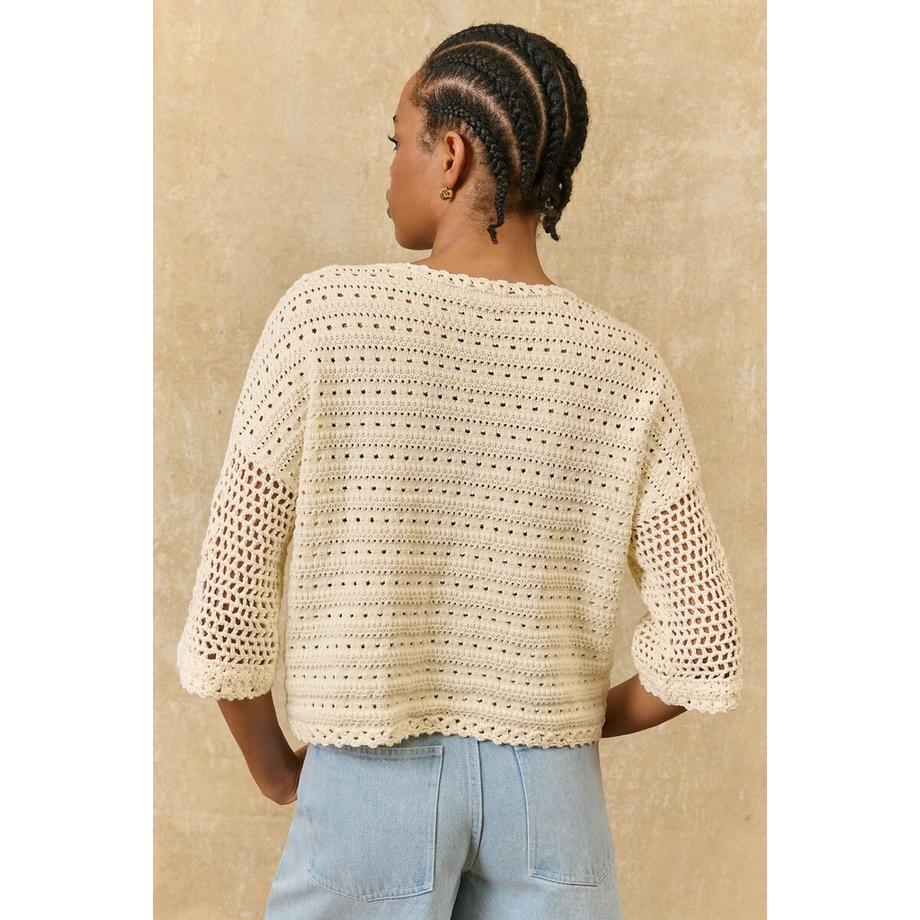 Louise-Misha Pull en crochet manches courtes  