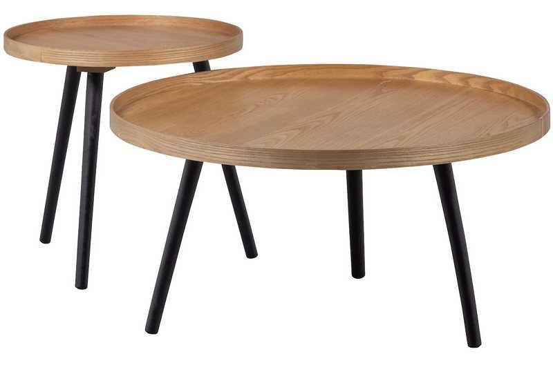mutoni Table d'appoint Mesa Natural ronde 45x45  