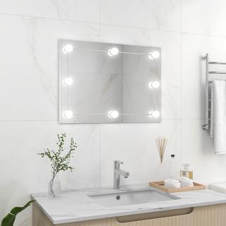 VidaXL Miroir mural avec lampe led verre  