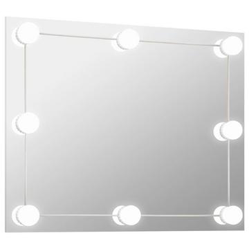 Miroir mural avec lampe led verre