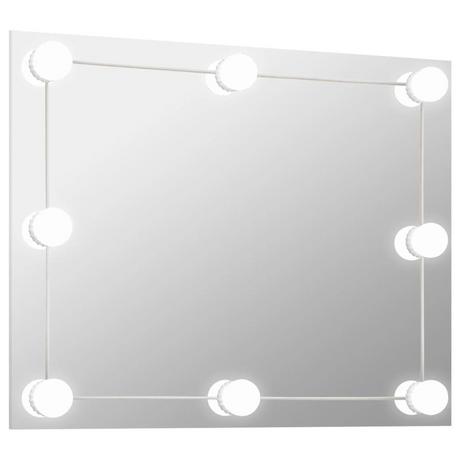 VidaXL Miroir mural avec lampe led verre  