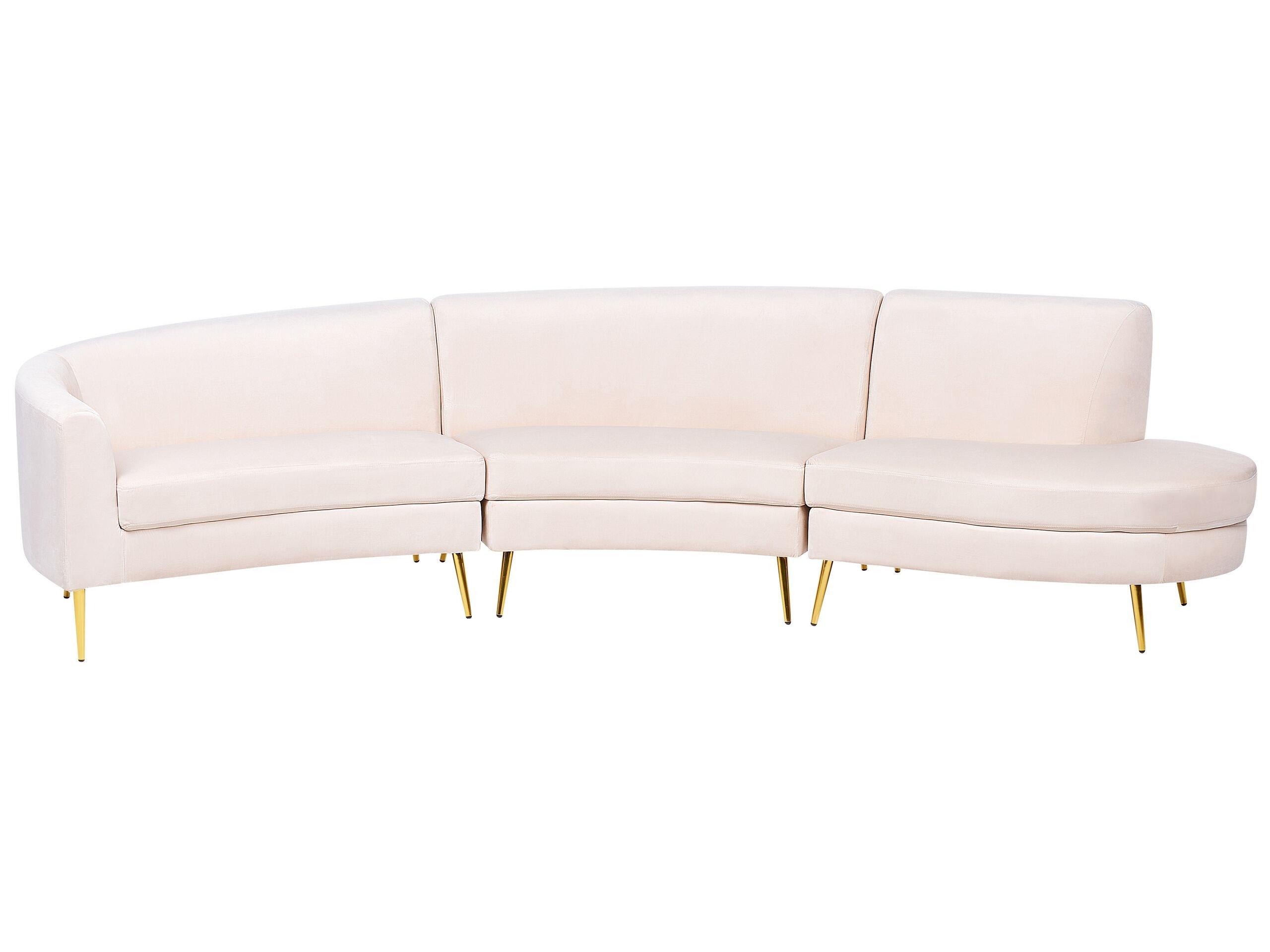 Beliani Halbrundes Sofa aus Samtstoff Glamourös MOSS  