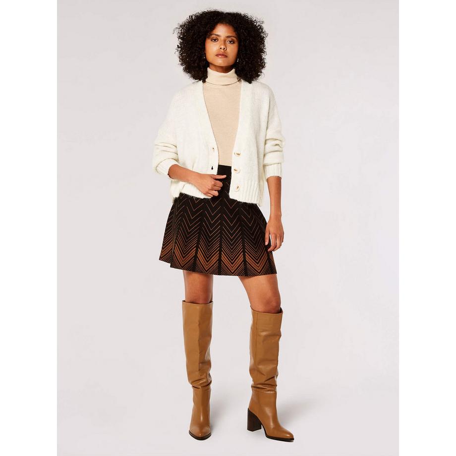 APRICOT Chevron Strick Plissee Minirock  