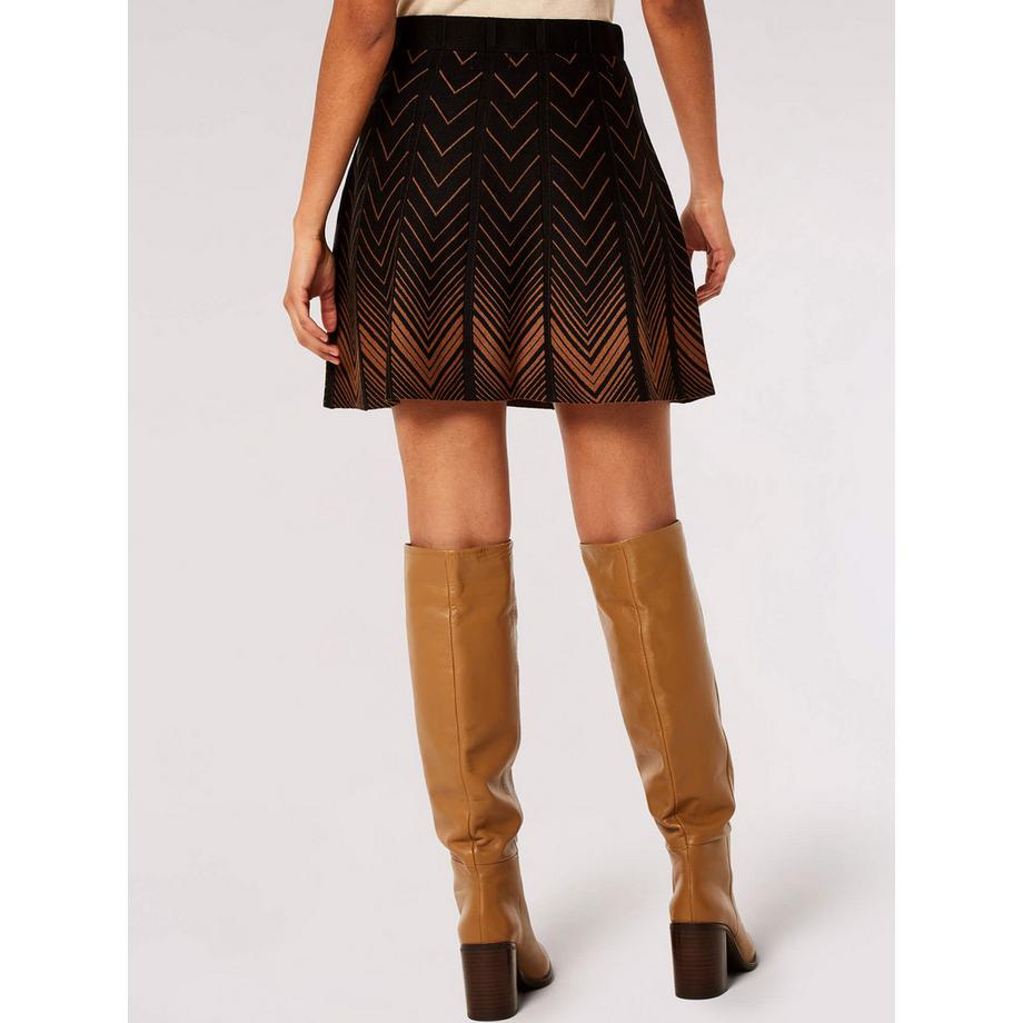 APRICOT Chevron Strick Plissee Minirock  